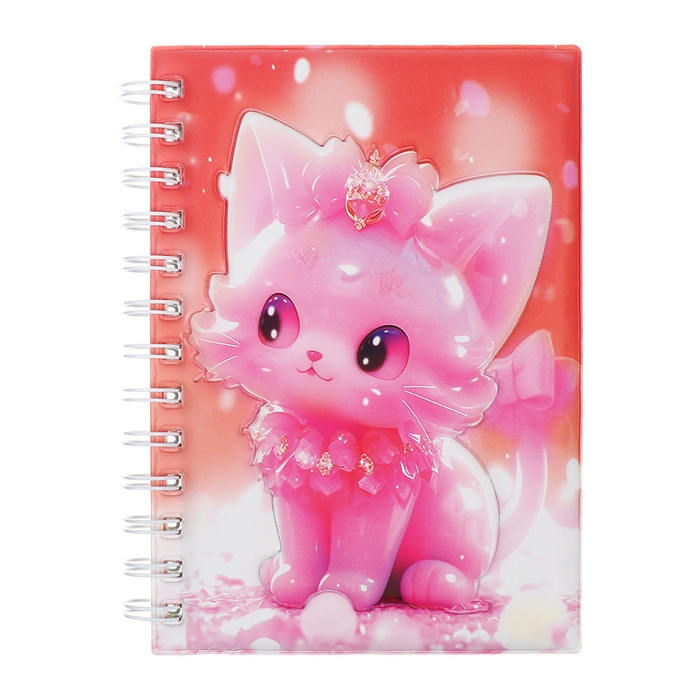 Записная книжка подарочная на гребне 80л,линия, цветной блок,обложка ПВХ 3D Кошка(17,6х13,5см) 105 Записная книжка подарочная на гребне 80л,линия, цветной блок,обложка ПВХ 3D Кошка(17,6х13,5см) 105