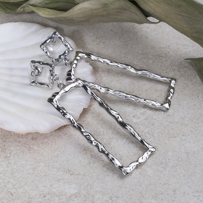 Серьги висячие &laquo;Фэнтази&raquo;, цвет серебро, 7,3 см