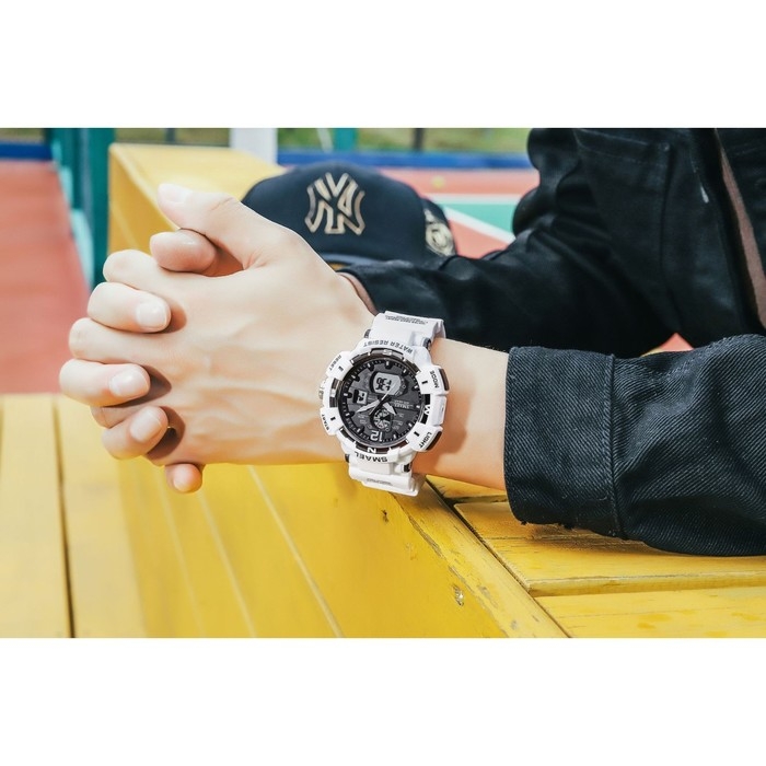 Часы наручные электронные, с будильником, d-5.3 см, ремешок l-26 см, 5 ATM, белые Часы наручные электронные, с будильником, d-5.3 см, ремешок l-26 см, 5 ATM, белые