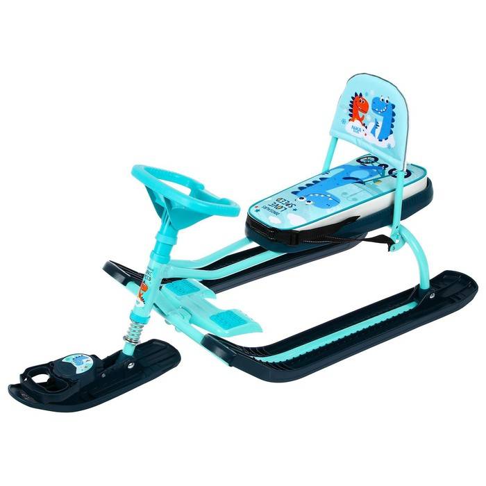 Снегокат «Тимка спорт 4-1 Динозавр», ТС4-1/Д, со спинкой и ремнём безопасности, цвет голубой Снегокат «Тимка спорт 4-1 Динозавр», ТС4-1/Д, со спинкой и ремнём безопасности, цвет голубой