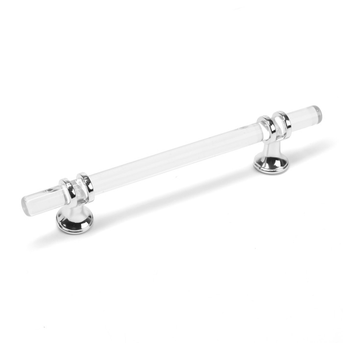 Ручка скоба CAPPIO PK106, м/о 128 мм, D=12 мм, пластик, цвет прозрачный/хром Ручка скоба CAPPIO PK106, м/о 128 мм, D=12 мм, пластик, цвет прозрачный/хром