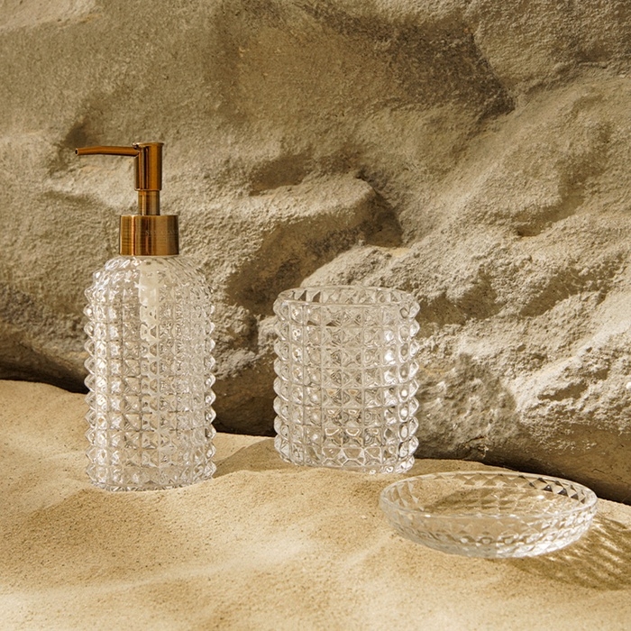 Аксессуары для ванной SL Home, 3 предмета: дозатор, мыльница, стакан Аксессуары для ванной SL Home, 3 предмета: дозатор, мыльница, стакан