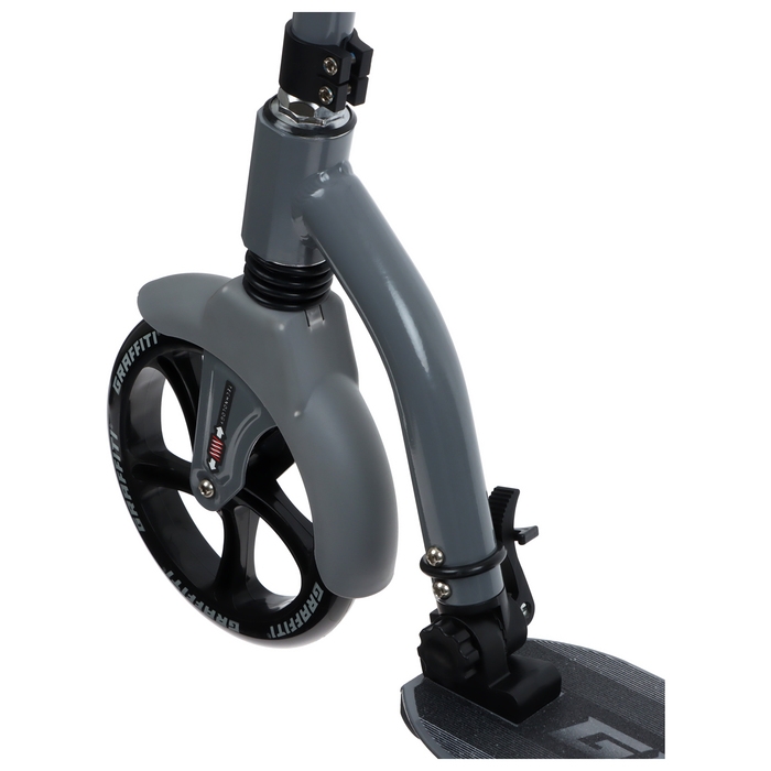 Самокат городской GRAFFITI Cross 230, колёса PU 230/180 мм, с передним амортизатором, ABEC 9 Carbon Самокат городской GRAFFITI Cross 230, колёса PU 230/180 мм, с передним амортизатором, ABEC 9 Carbon