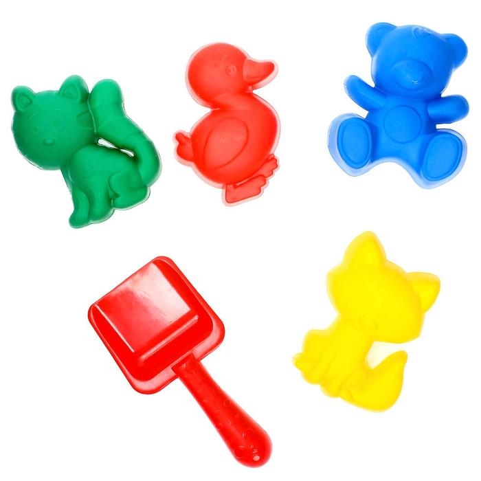 Набор для игры в песке №103: 4 формочки, совок с короной, МИКС Набор для игры в песке №103: 4 формочки, совок с короной, МИКС