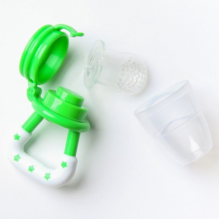 Ниблер для прикорма, с силиконовой сеточкой, цвет зеленый Ниблер для прикорма, с силиконовой сеточкой, цвет зеленый