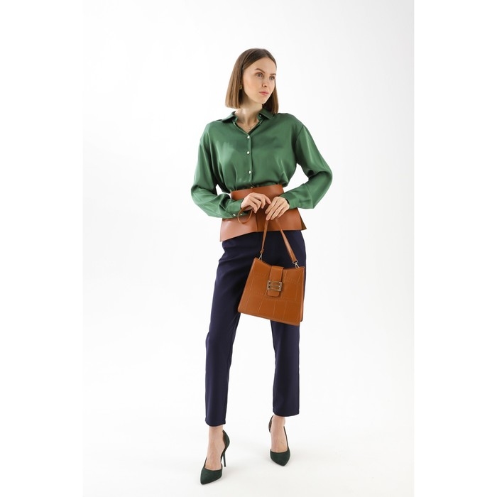 Сумка кросс-боди, отдел на магните, длинный ремень, цвет светло-коричневый Сумка кросс-боди, отдел на магните, длинный ремень, цвет светло-коричневый