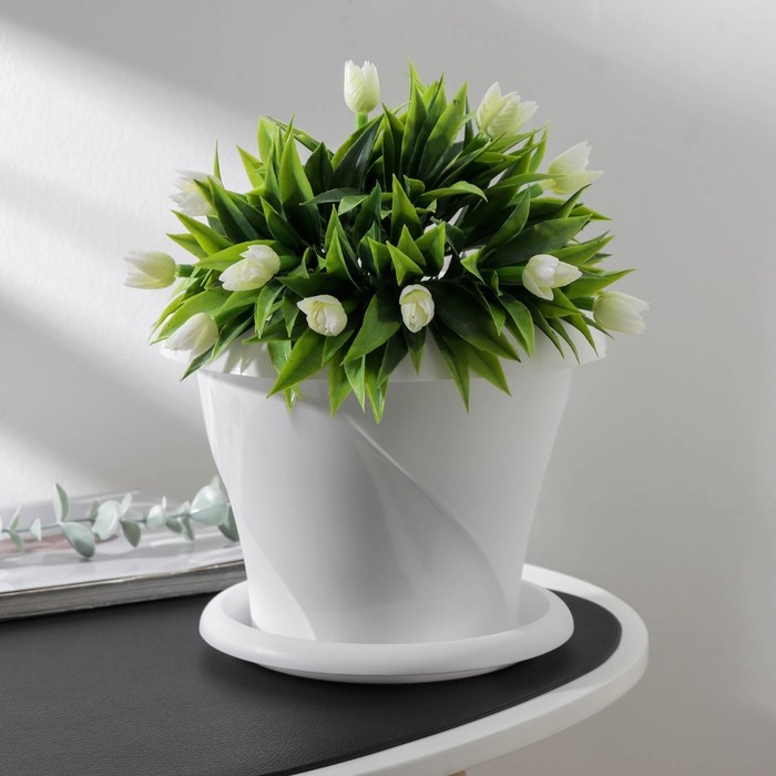 Горшок с поддоном «Флориана», 2,8 л, цвет белый Горшок с поддоном «Флориана», 2,8 л, цвет белый