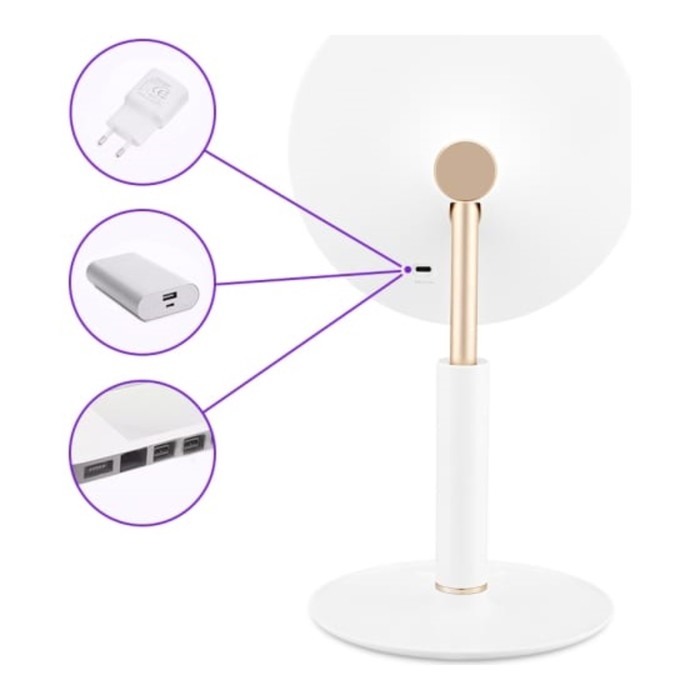 Зеркало Kitfort КТ-3137, подсветка, 37х20х17 см, АКБ, белый Зеркало Kitfort КТ-3137, подсветка, 37х20х17 см, АКБ, белый