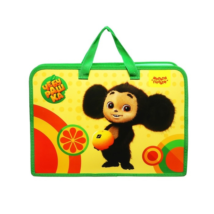 Папка с ручками А4, 340 х 245 х 75 мм, пластиковая, ручки-тесьма, Мульти-Пульти Папка с ручками А4, 340 х 245 х 75 мм, пластиковая, ручки-тесьма, Мульти-Пульти "Чебурашка"