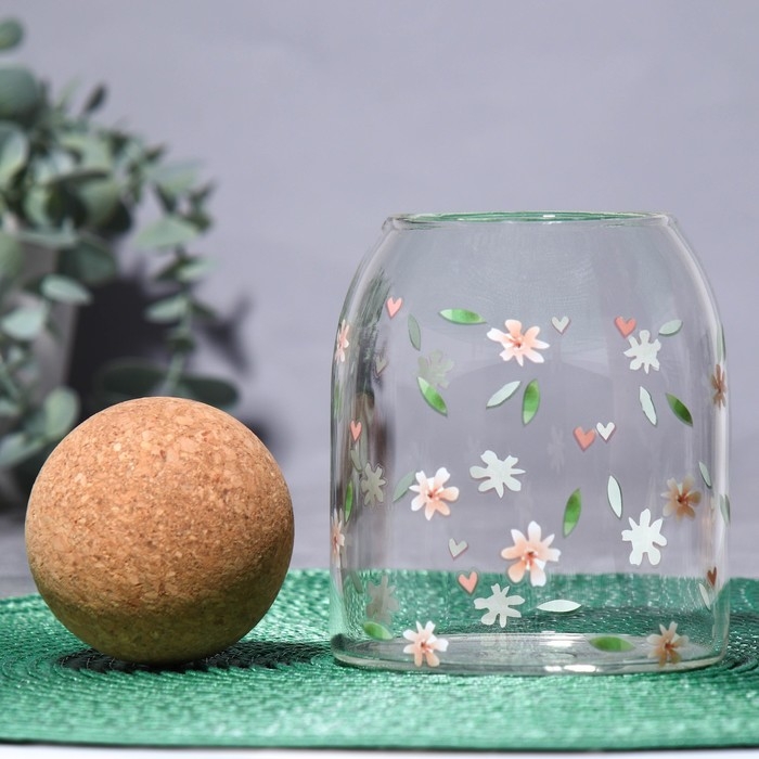 Банка для хранения сыпучих продуктов и круп «Цветочки», 500 мл Банка для хранения сыпучих продуктов и круп «Цветочки», 500 мл