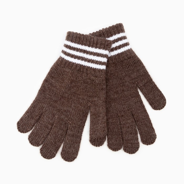 Перчатки одинарные детские, цвет коричневый, размер 14 (7-9 лет) Перчатки одинарные детские, цвет коричневый, размер 14 (7-9 лет)