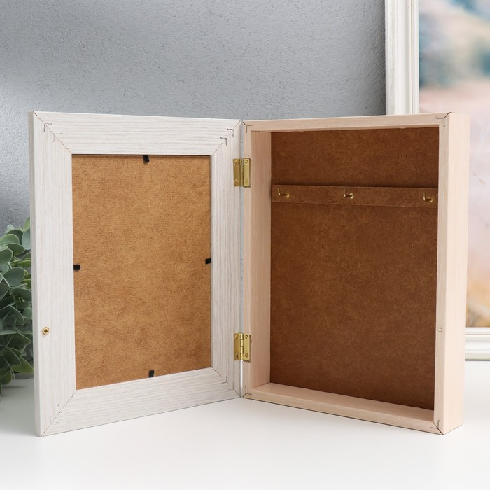 Ключница Ключница "Голубой букет" 19х24 см молочный дуб МИКС