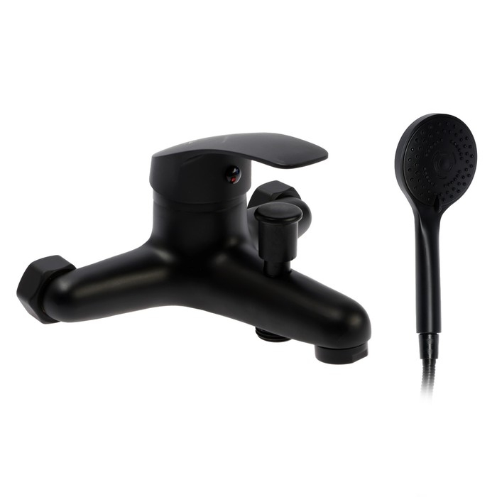 Смеситель для ванны ZEIN Z3838, однорычажный, душевой набор, лейка 5 режимов, черный Смеситель для ванны ZEIN Z3838, однорычажный, душевой набор, лейка 5 режимов, черный