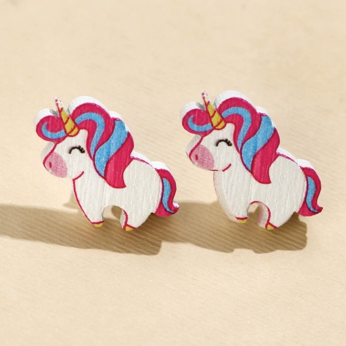 Серьги «Единорог» гвоздики, 6х9 см Серьги «Единорог» гвоздики, 6х9 см