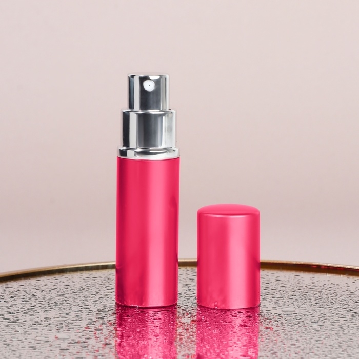 Флакон для парфюма, с распылителем, 10 мл, цвет розовый Флакон для парфюма, с распылителем, 10 мл, цвет розовый