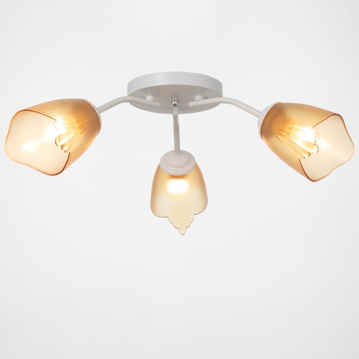 Люстра Оникс 3х15Вт E27 белый-коричневый 50х50х15см BayerLux Люстра Оникс 3х15Вт E27 белый-коричневый 50х50х15см BayerLux