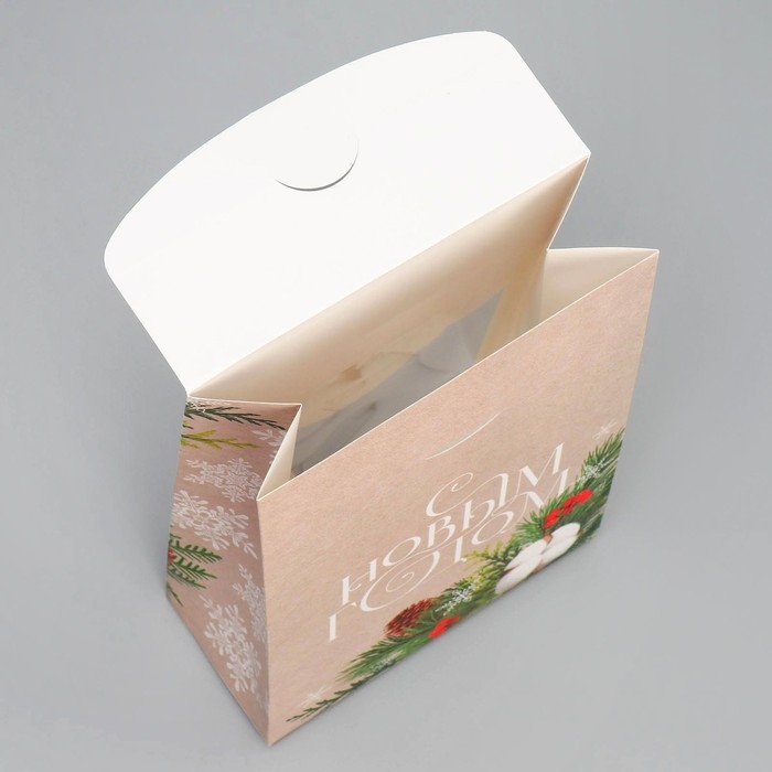 Коробка подарочная новогодняя складная «Хлопок», 15 х 7 х 22 см, Новый год Коробка подарочная новогодняя складная «Хлопок», 15 х 7 х 22 см, Новый год