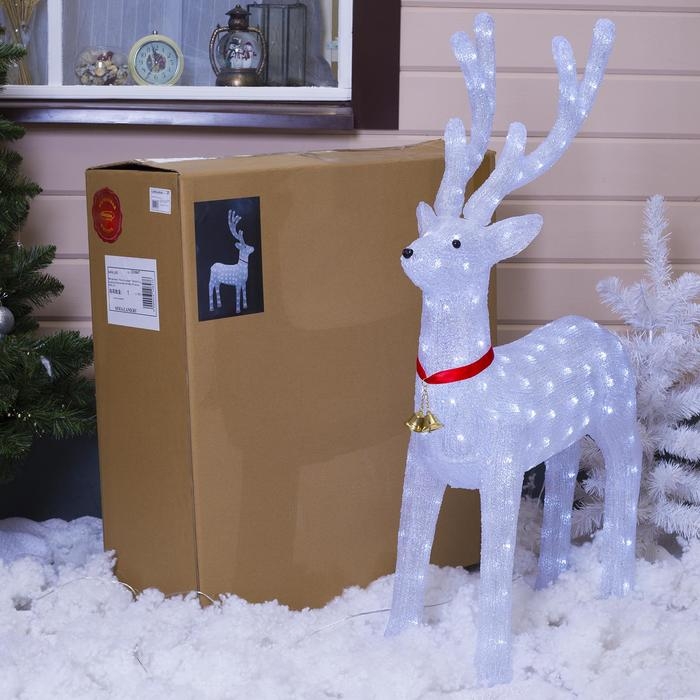 Светодиодная фигура «Олень» 70 × 115 × 25 см, акрил, 180 LED, 8 режимов, 24 В, свечение белое Светодиодная фигура «Олень» 70 × 115 × 25 см, акрил, 180 LED, 8 режимов, 24 В, свечение белое
