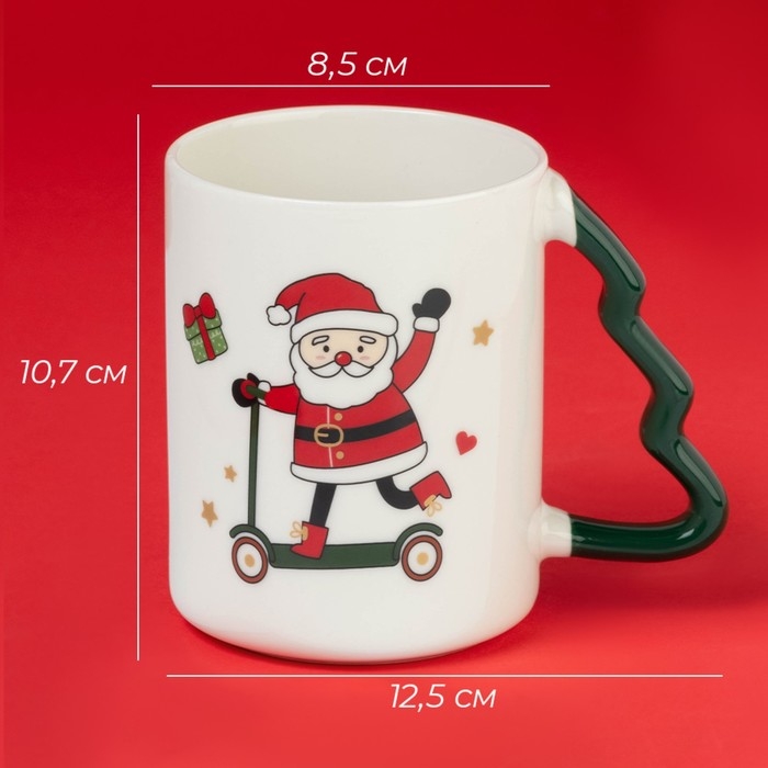 Новогодняя кружка Доляна «Веселый дедушка», 400 мл, 12,5×8,5×10,7см, цвет белый Новогодняя кружка Доляна «Веселый дедушка», 400 мл, 12,5×8,5×10,7см, цвет белый