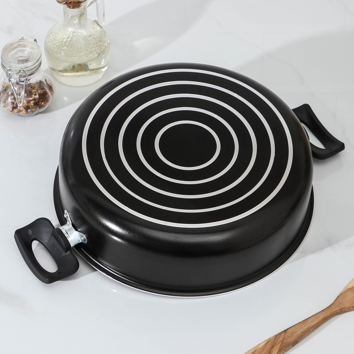 Жаровня-сковорода Consul, 3,2 л, d=26 см, стеклянная крышка, пластмассовые ручки, антипригарное покрытие, цвет чёрный Жаровня-сковорода Consul, 3,2 л, d=26 см, стеклянная крышка, пластмассовые ручки, антипригарное покрытие, цвет чёрный