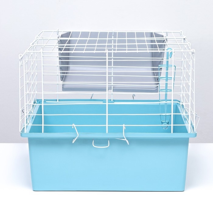 Клетка для грызунов Клетка для грызунов "Пижон" №1 складная, 58 х 40 х 34 см (+миска, 2 кормушки), бирюзовая