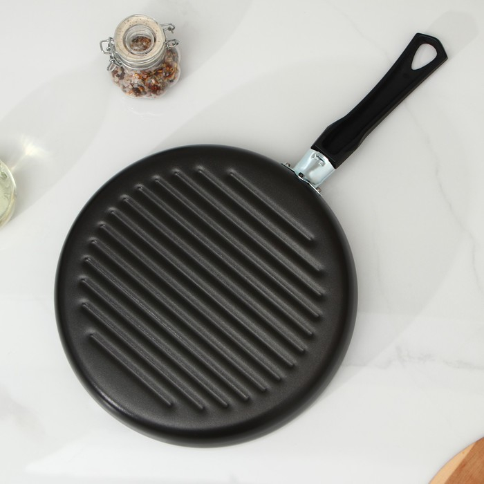 Сковорода-гриль «Хит», d=26 см, h= 8 см, антипригарное покрытие, цвет чёрный Сковорода-гриль «Хит», d=26 см, h= 8 см, антипригарное покрытие, цвет чёрный