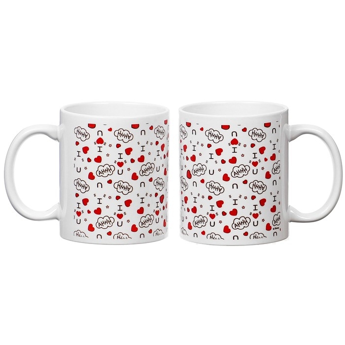 Набор парных кружек, 320 мл Набор парных кружек, 320 мл "Сердечки", Микки и друзья