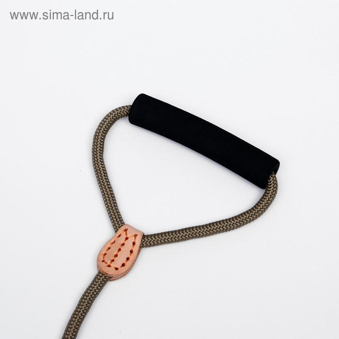 Поводок 8 мм со своркой на 2 собак, полиэстер и натуральная кожа, 73 + 2х57 см, бежевый Поводок 8 мм со своркой на 2 собак, полиэстер и натуральная кожа, 73 + 2х57 см, бежевый