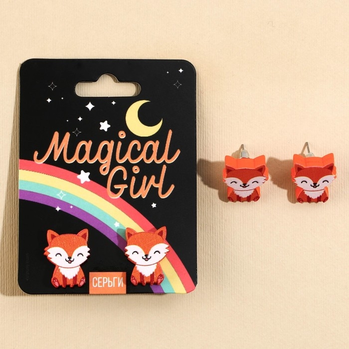 Серьги «Magical Girl» гвоздики, 6х9 см Серьги «Magical Girl» гвоздики, 6х9 см