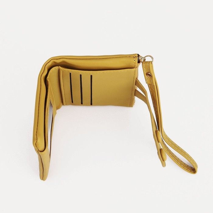 Кошелёк женский на кнопке, цвет жёлтый Кошелёк женский на кнопке, цвет жёлтый