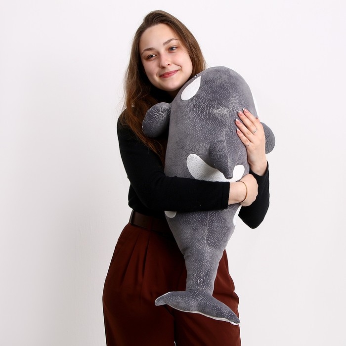 Мягкая игрушка «Косатка», 80 см, цвет серый