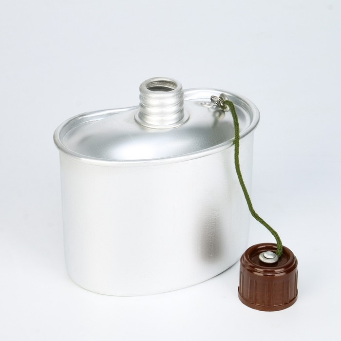 Фляжка армейская походная  Фляжка армейская походная "Аdventure" 1 л для воды, с котелком, металл, зелёный чехол