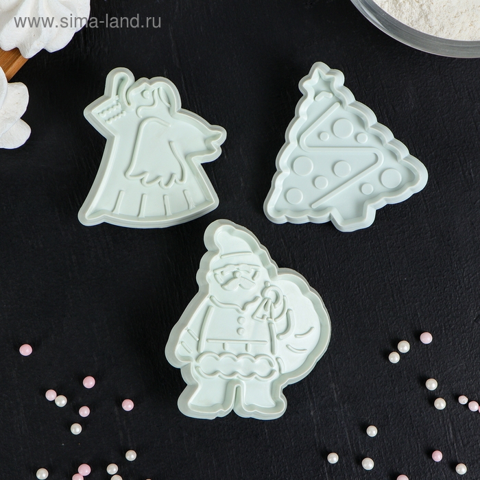 Набор плунжеров новогодний Доляна «Новый год», 3 шт, цвет белый Набор плунжеров новогодний Доляна «Новый год», 3 шт, цвет белый