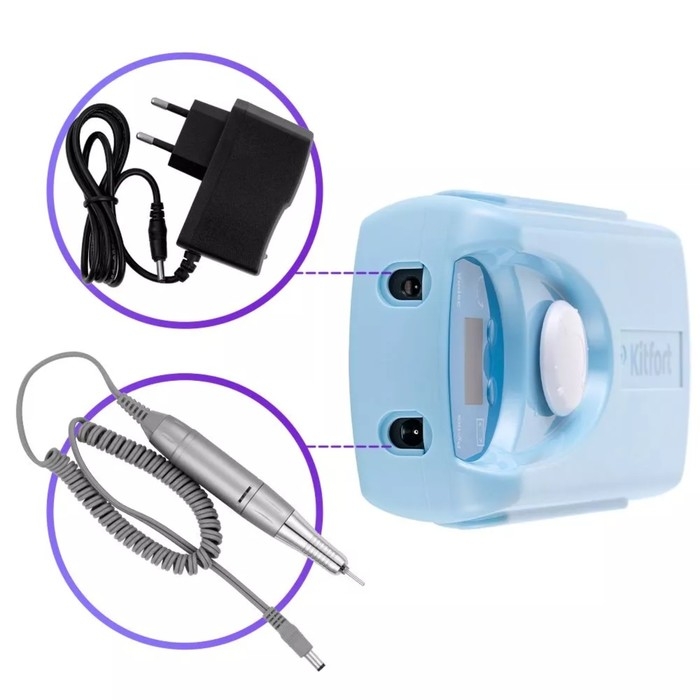 Машинка для педикюра и маникюра Kitfort КТ-3157-1, 20 Вт, 30000 об/мин, голубая Машинка для педикюра и маникюра Kitfort КТ-3157-1, 20 Вт, 30000 об/мин, голубая