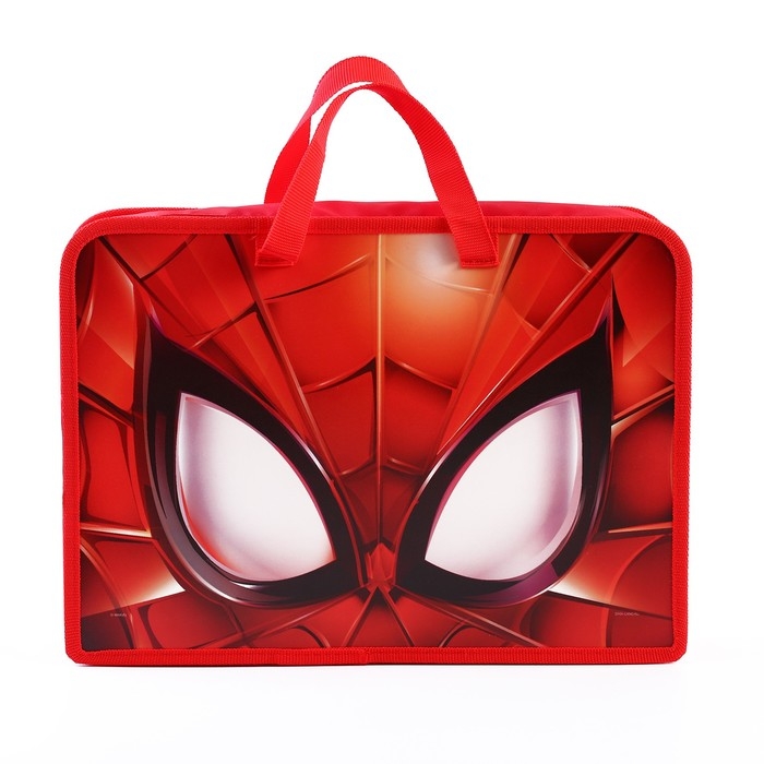 Папка пластиковая с ручками А4, на молнии, 80х330х240 мм, Человек-паук