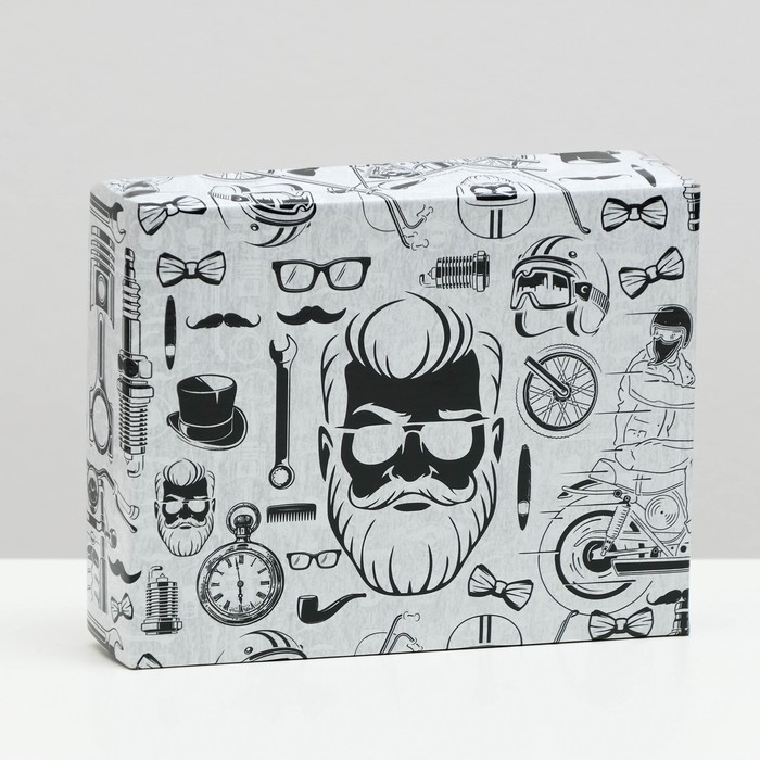 Коробка подарочная крышка-дно Коробка подарочная крышка-дно "Коллаж", без окна, 18 х 15 х 5 см