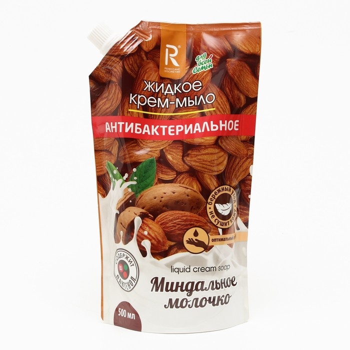 Жидкое крем-мыло  Жидкое крем-мыло "Миндальное молочко", антибактериальное, 500 мл