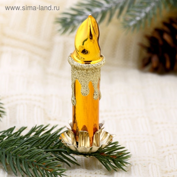 Ёлочная игрушка Ёлочная игрушка "Свеча" h-8,7 см, микс