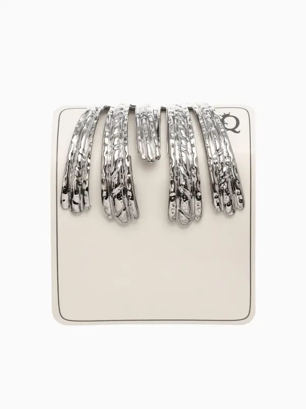 Серьги металл &laquo;Трио&raquo;, объёмные, цвет серебро