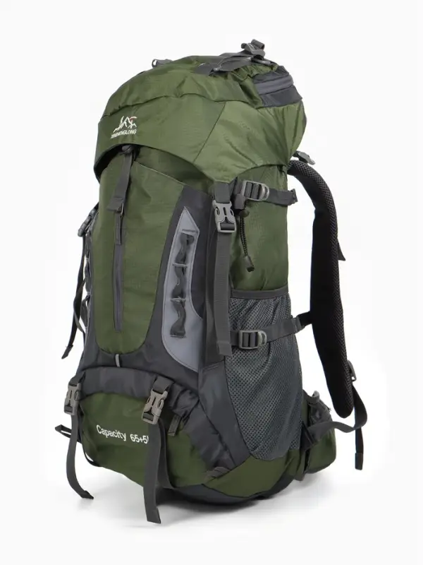 Рюкзак тур 65+5л, 30*20*53, отдел на шнурке, 5нар+2вн кармана, цвет хаки