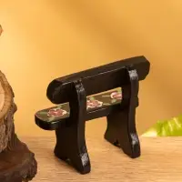 Мебель для кукол &laquo;Скамейка с цветами&raquo;, 6.5&times;3.5&times;6 см, дерево, чёрная