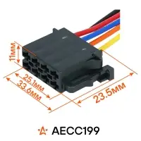 Разъем 5 pin с проводами для питания автомагнитолы стандарта "Евро ISO"