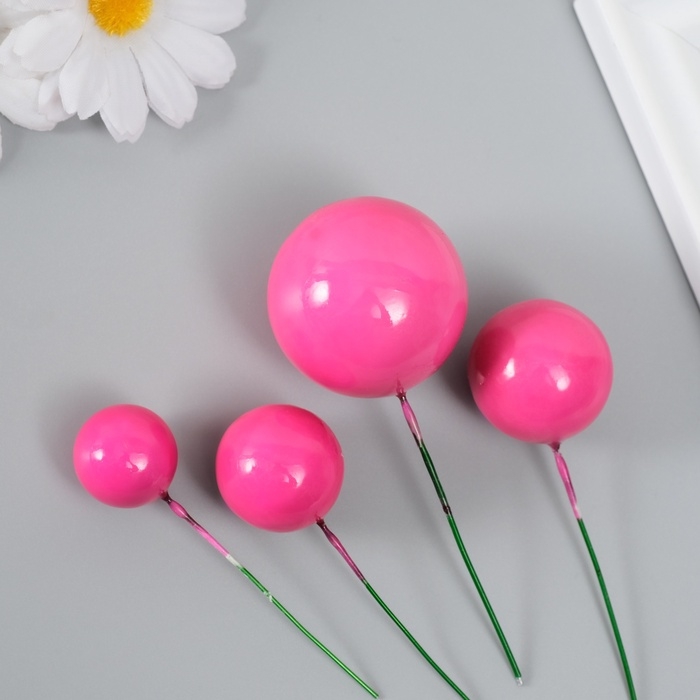 Декор для творчества Декор для творчества "Шарики фуксия" d=2; 3; 3,5 и 4 см набор 20 шт