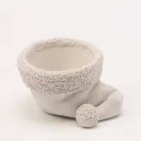 Подсвечник на 1 свечу &laquo;Колпак новогодний&raquo;, неокрашенный, 5&times;9&times;7 см, белый