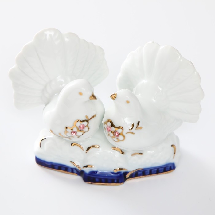 Сувенир керамика Сувенир керамика "2 воркующих голубя" со стразами 8х11х4,5 см