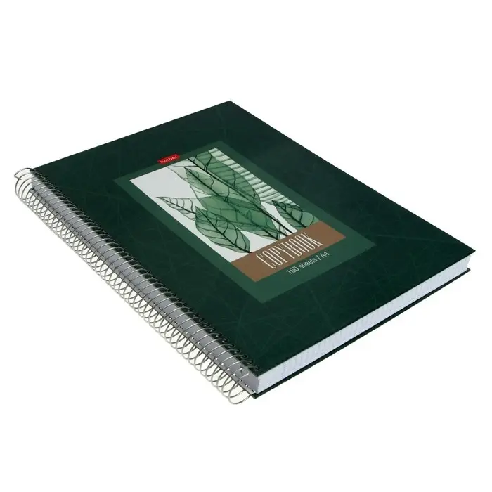 Колледж-тетрадь А4, 160 листов, в клетку на гребне "Листья", твёрдая обложка