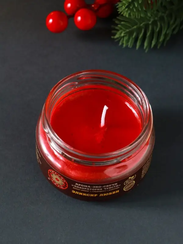 Свеча-эко ароматическая магическая &laquo;Эликсир любви&raquo;, из натурального воска, 7&times;5 см