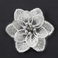 Аппликация для одежды &laquo;Цветок&raquo; текстильная, 5&times;5 см, 10 шт., белая