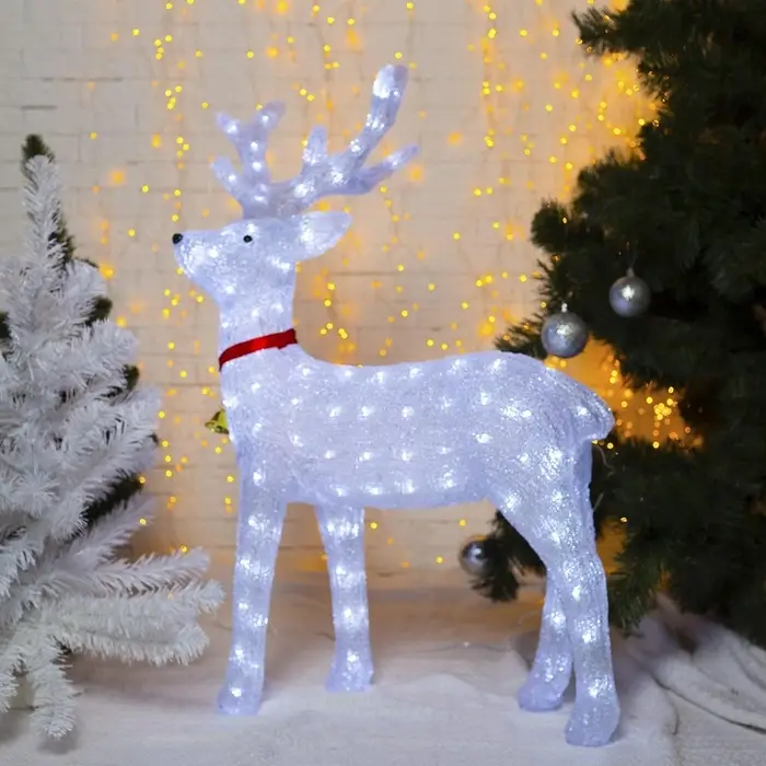 Светодиодная фигура &laquo;Олень&raquo; 60&times;100&times;35 см, акрил, 144 LED, 8 режимов, 24 В, свечение белое