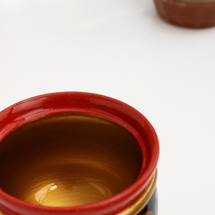 Солонка «Ягодка», с крышкой, большая, 10×8 см, хохлома Солонка «Ягодка», с крышкой, большая, 10×8 см, хохлома